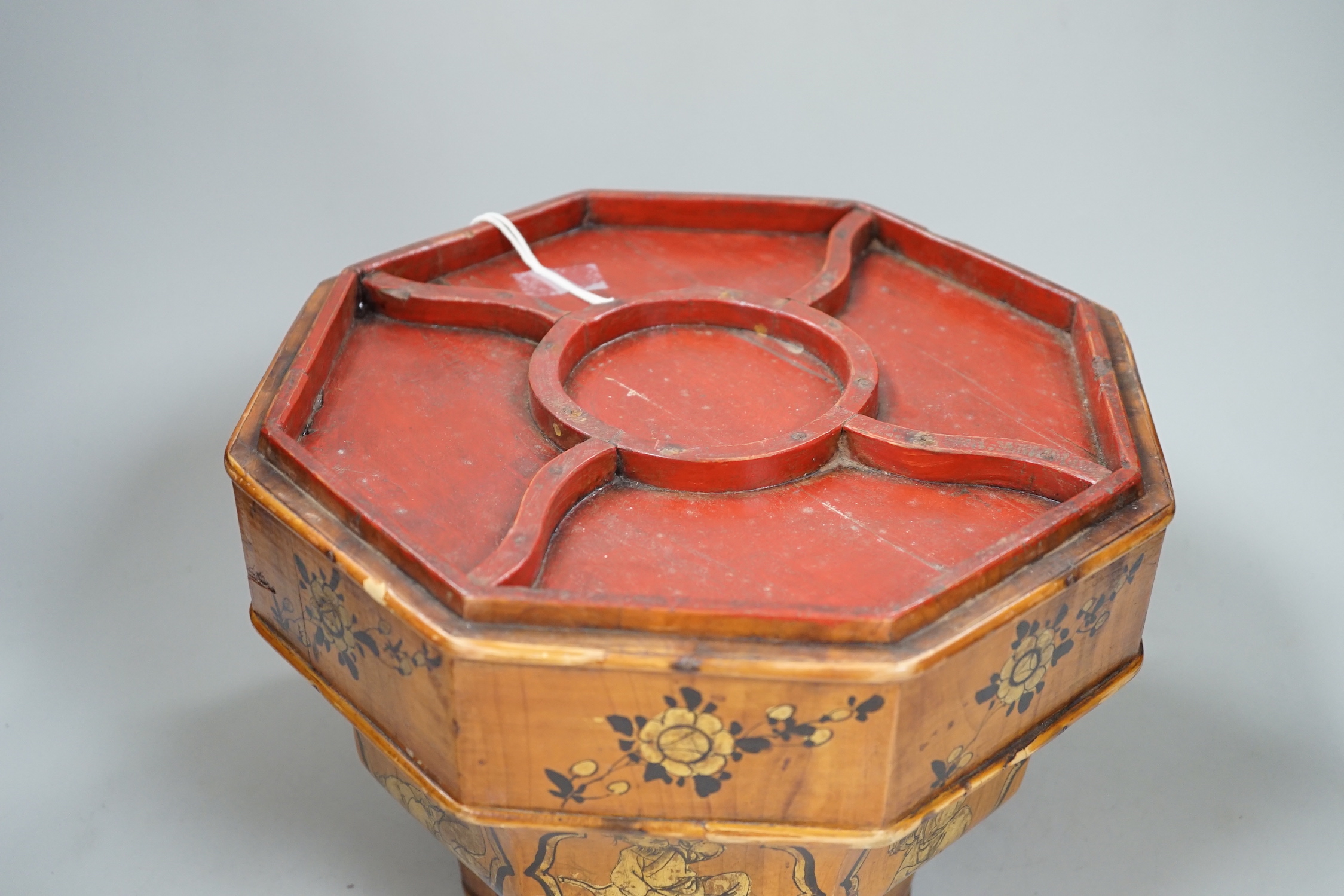 A Chinese picnic box, reversible function, late Qing dynasty, 37cm high